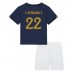 Tanie Strój piłkarski Francja Theo Hernandez #22 Koszulka Podstawowej dla dziecięce MŚ 2022 Krótkie Rękawy (+ szorty)
